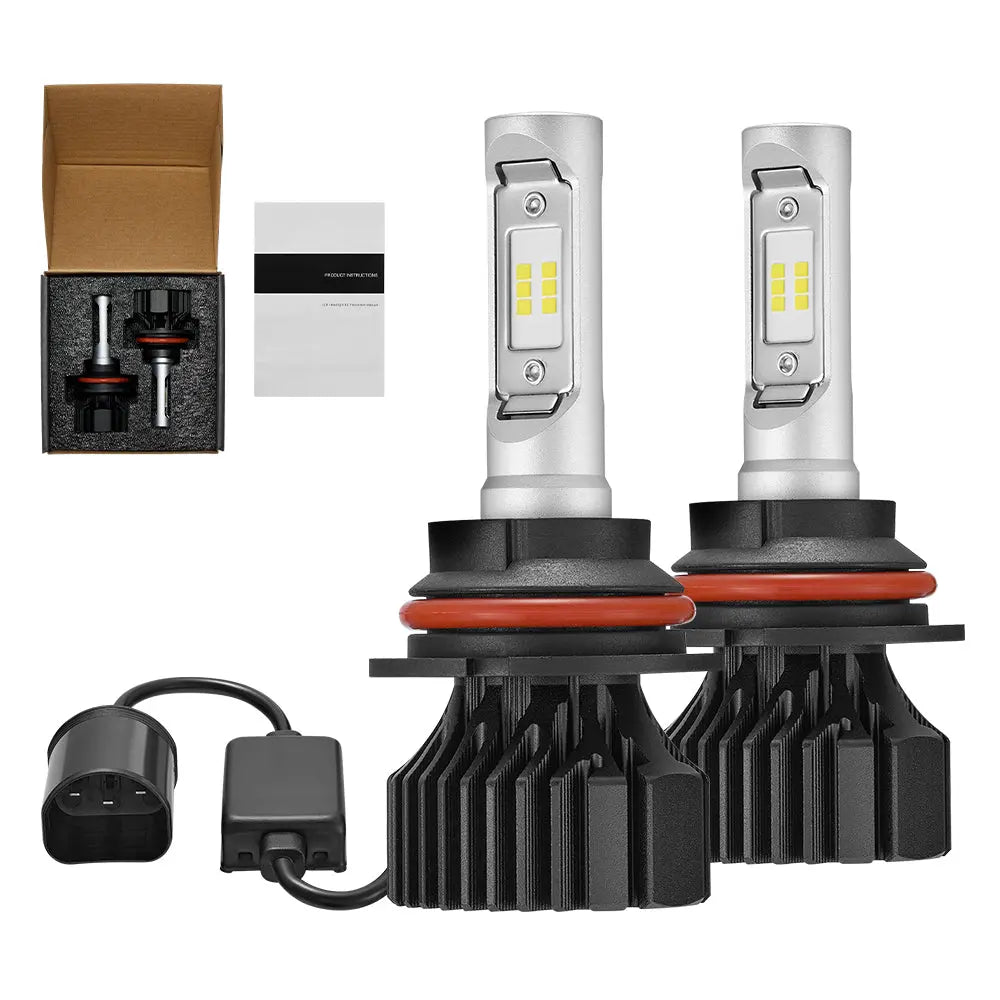 9007/HB5 LED Headlight Bulbs 100W 6500K 14000LM White 2Pcs Dual-function Flashark