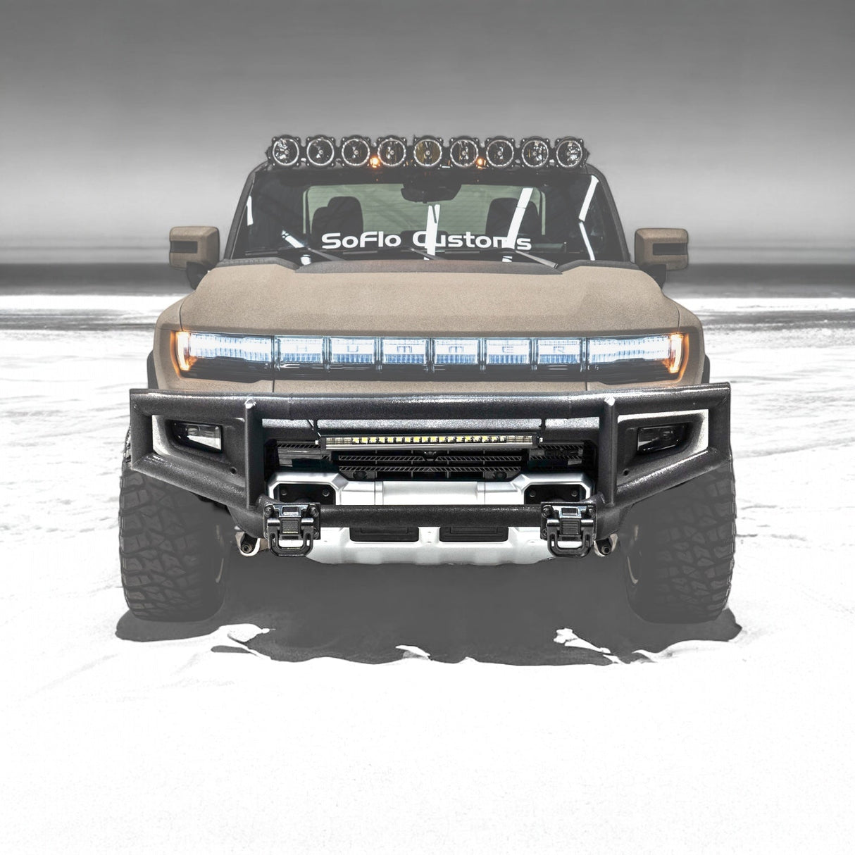 GMC Hummer EV Brush Guard Bull Bar Armor Coated Black 2021-2026