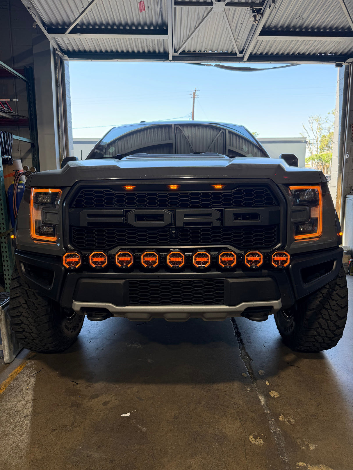 9 Light U-Con Interlocking Off Road LED Pod With Amber or White DRL Running Light GGLighting