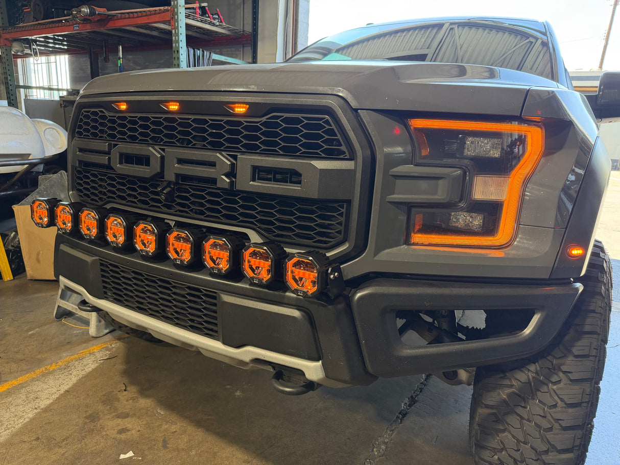 9 Light U-Con Interlocking Off Road LED Pod With Amber or White DRL Running Light GGLighting