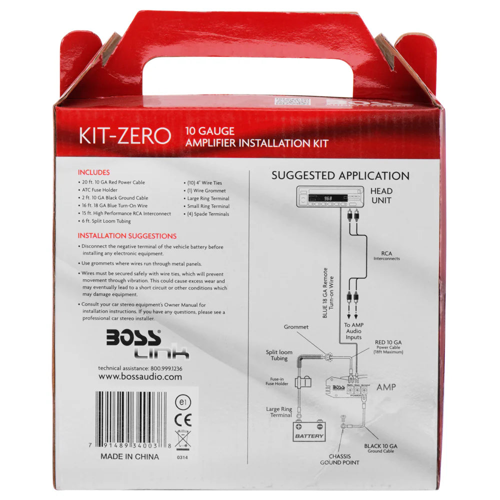 KIT-ZERO
10 GAUGE AMPLIFIER INSTALLATION KIT