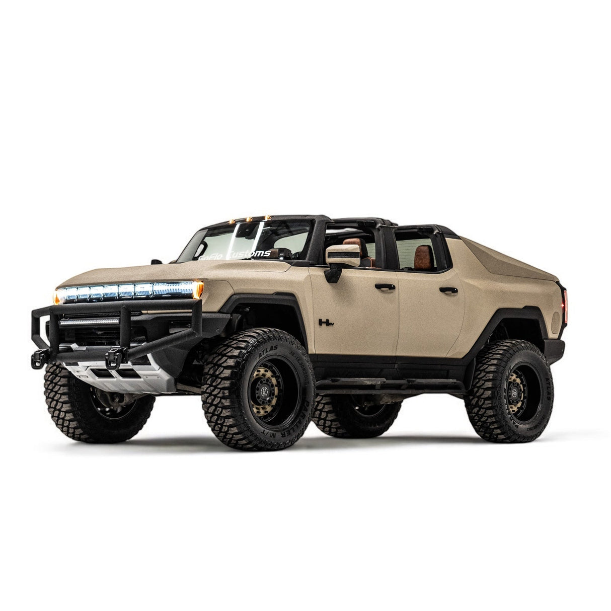 GMC Hummer EV Brush Guard Bull Bar Armor Coated Black 2021-2026