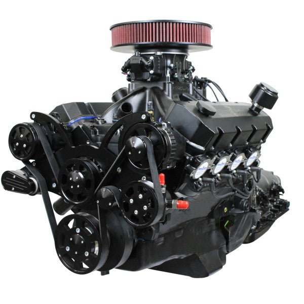 GM Big Block Compatible 632 c.i. Pro Series Engine and 4L80E Automatic Transmission - 815 Horsepower - Blackout Reaper Edition Builder Series - Black Pulley Kit - Fuel Injected