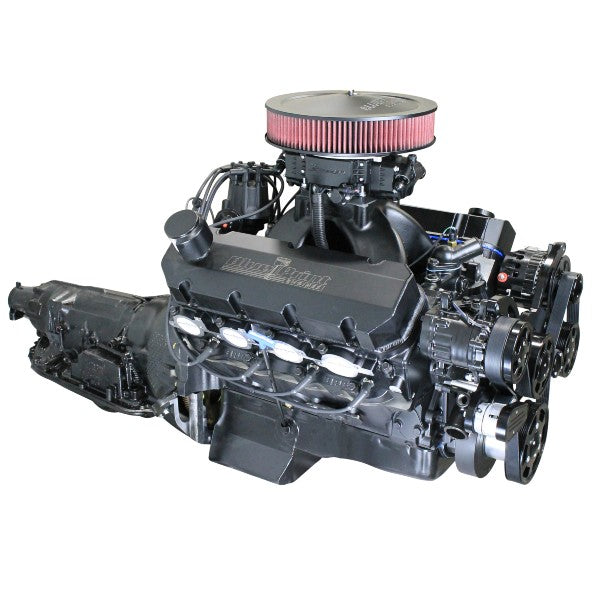 GM Big Block Compatible 632 c.i. Pro Series Engine and 4L80E Automatic Transmission - 815 Horsepower - Blackout Reaper Edition Builder Series - Black Pulley Kit - Fuel Injected