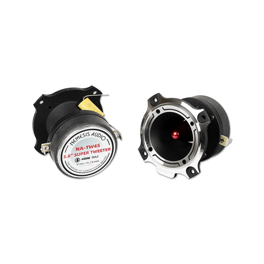Nemesis Audio NA-TW45 3.75" 200W Pro Aluminum Super Bullet Tweeters with Capacitor Crossover (Pair) Nemesis Audio