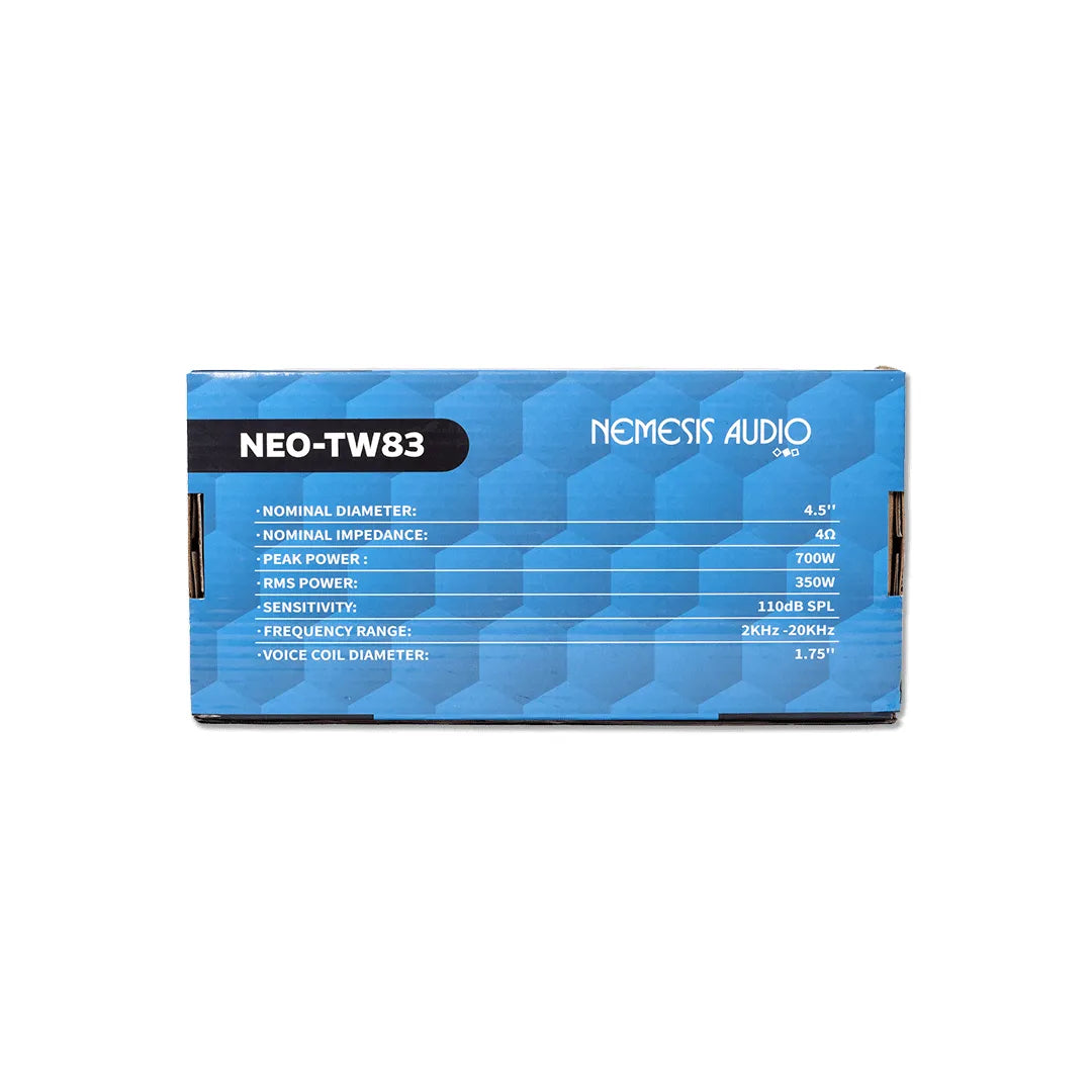 Nemesis Audio NEO-TW83 4.5" 350W RMS Neodymium Super Tweeters 350W (Pair) Nemesis Audio