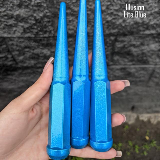 32 Pc 14x1.5 Spike Lug Nuts 6" Tall - Powder Coated - Various Colors