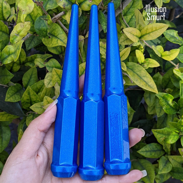 24 Pc 14x1.5 Spike Lug Nuts 6" Tall - Powder Coated - Various Colors
