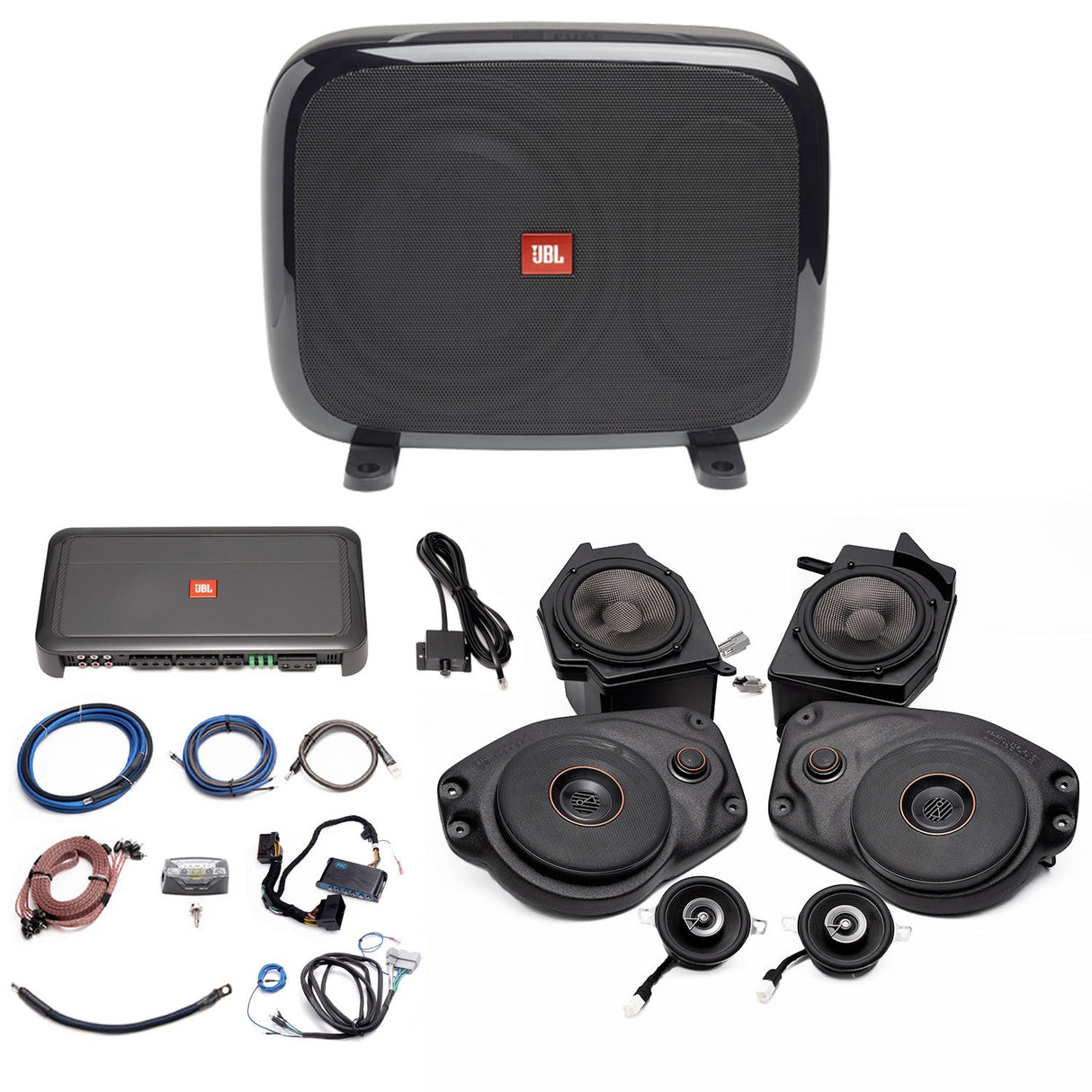 JBL Plug and Play Full Club Speaker, 5 Channel Amplifier, Subwoofer Bundle | '18- '23 JL Wrangler/ '20- '23 JT Gladiator