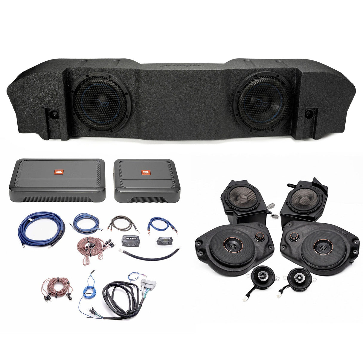 JBL Plug and Play Full Club Speaker, Dual Amplifier, Subwoofer Bundle | '18-'23 JLU Wrangler/ '20- '23 JT Gladiator