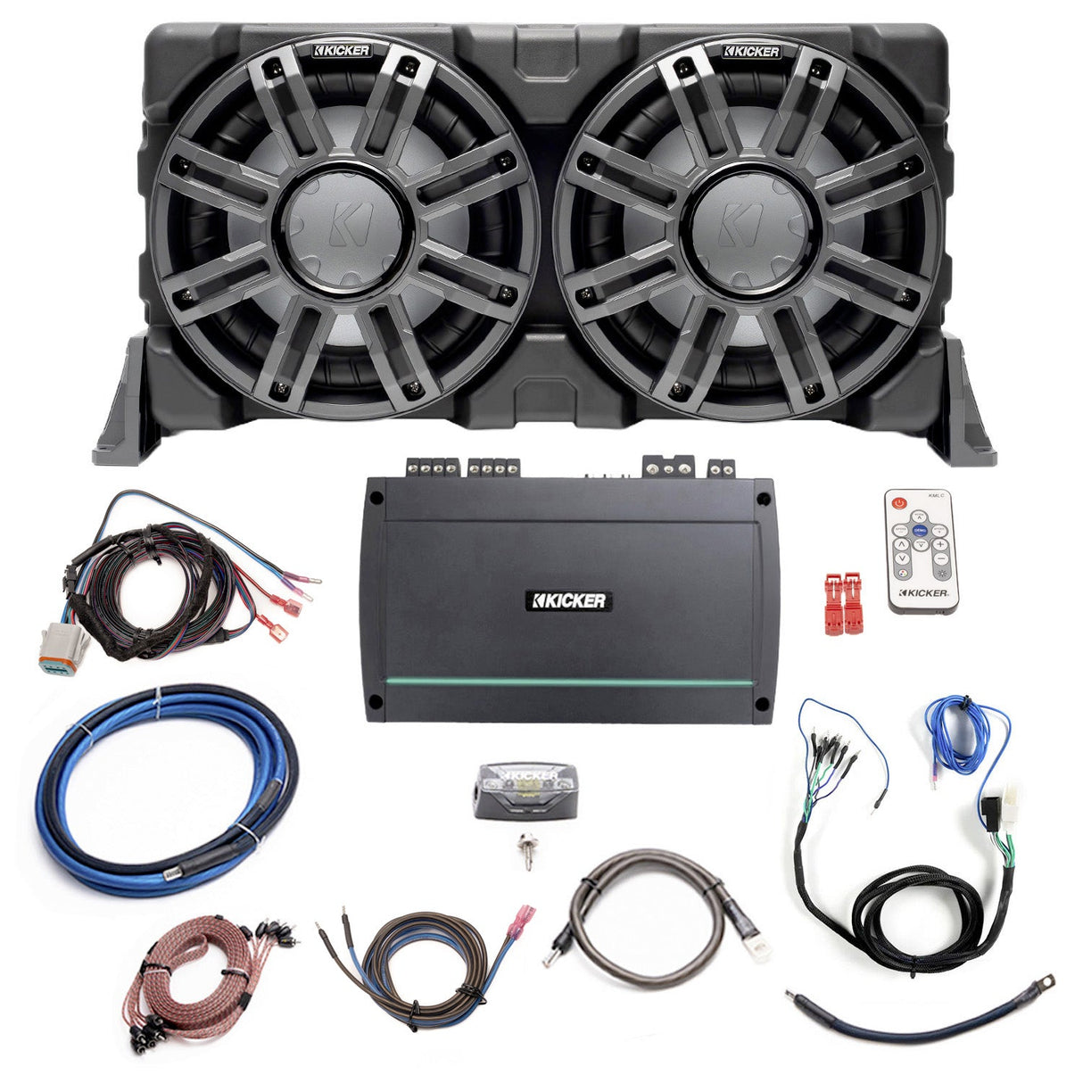 Kicker Plug & Play Marine 5-Channel Amp and Sub Bundle | '07- '18 Jeep JK Wrangler