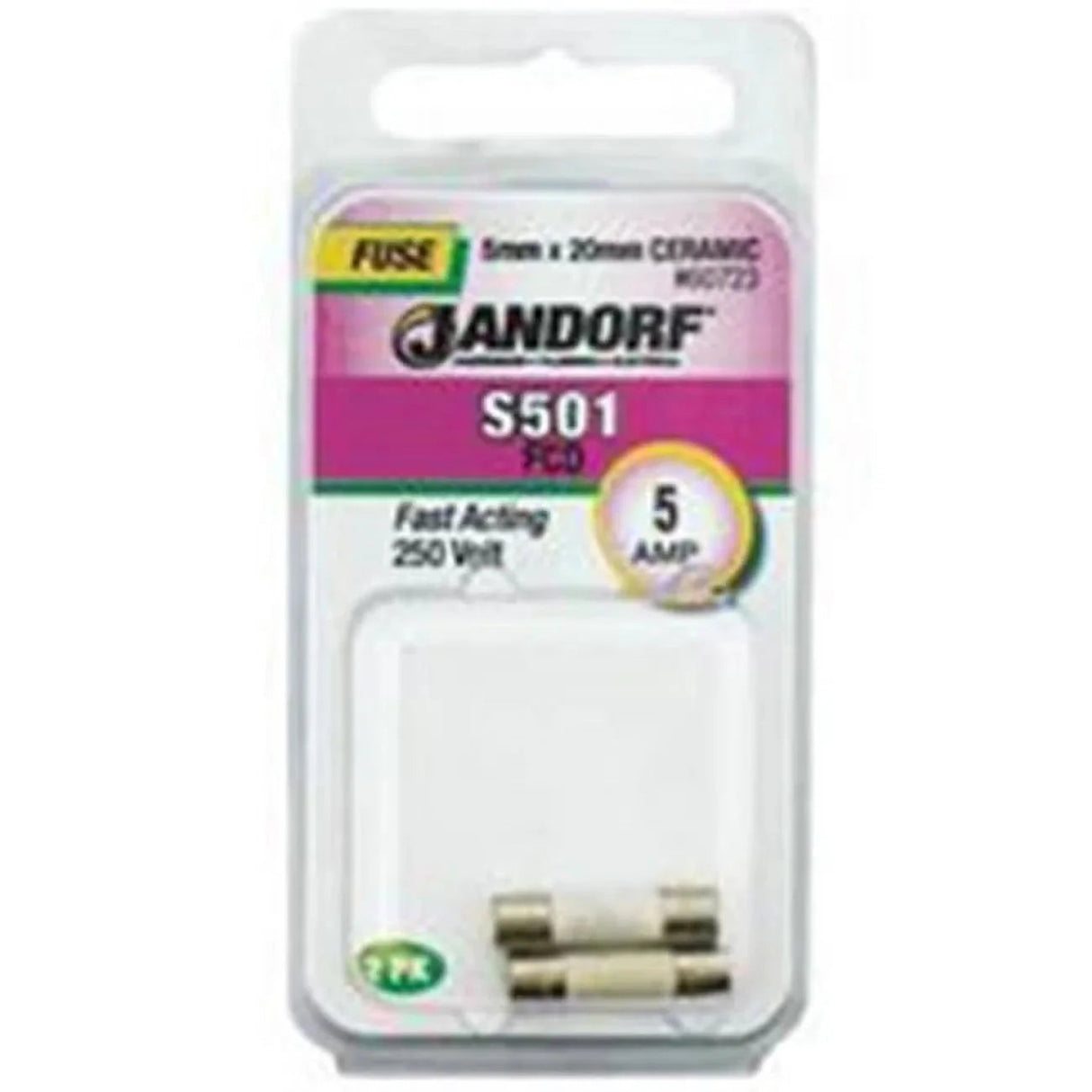 Jandorf Fast Acting 250 Volt 5 Amp Fuse #60723 Jandorf