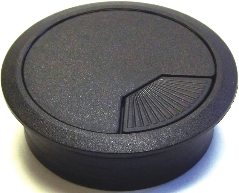 Jandorf Desk Grommet, 2-3/8 in Dia Cable, ABS, Black #61610 Jandorf