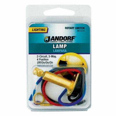 Jandorf Double Circuit Rotary Switch, 125 V, 3 A, 2 Pole, Brass #61214 Jandorf