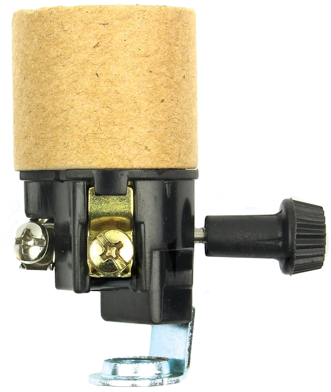Jandorf On/Off Turn Knob Lamp Socket, 250 V, 250 W, Phenolic Housing Material, Black #60530 Jandorf