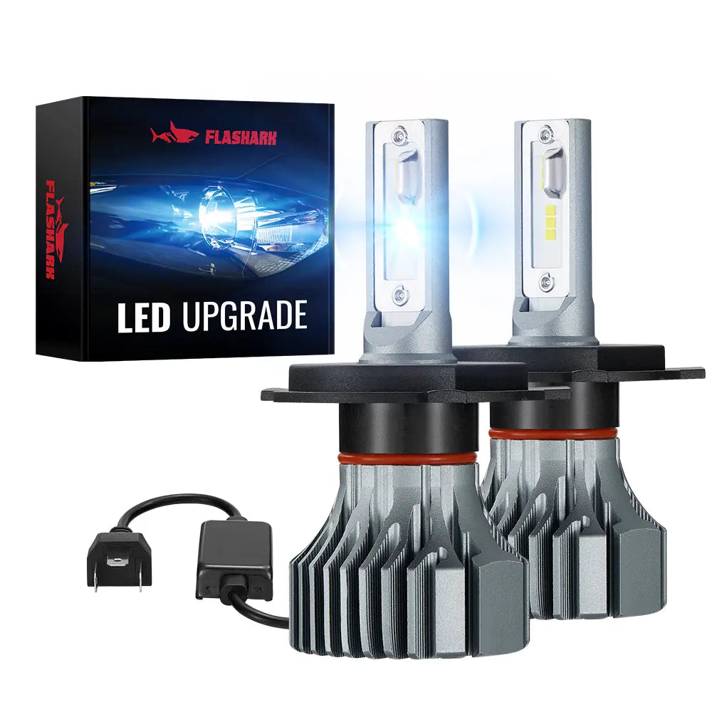 H4/9003/HB2 LED Headlight Bulbs 120W 6500K 22000LM White Dual-function 2Pcs Flashark