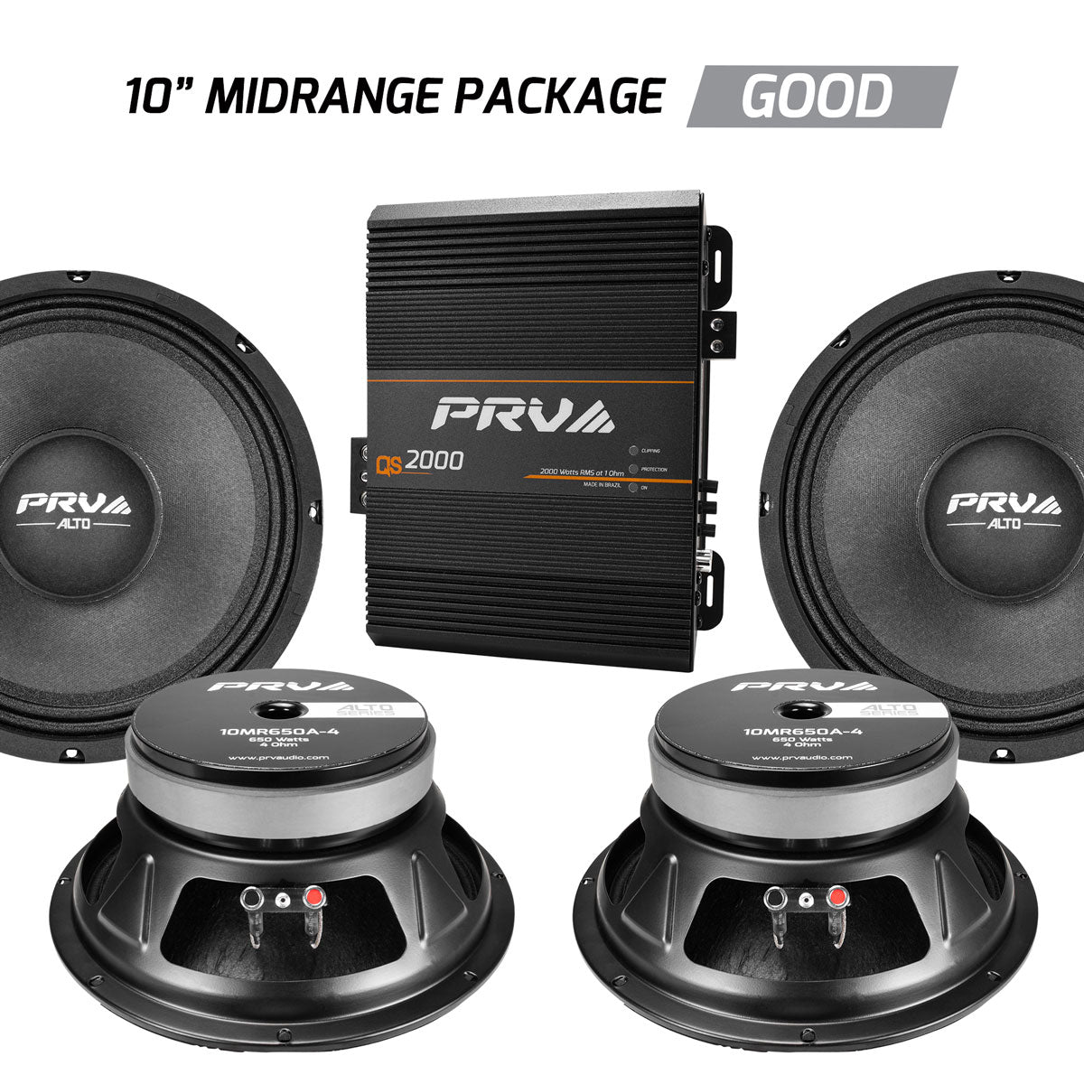 2000 Watts 10” Bundle PRV Audio