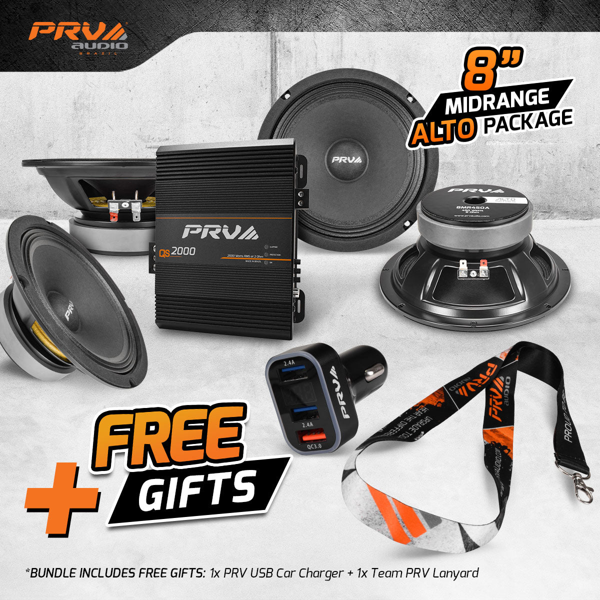 2000 Watts 8″ Bundle PRV Audio