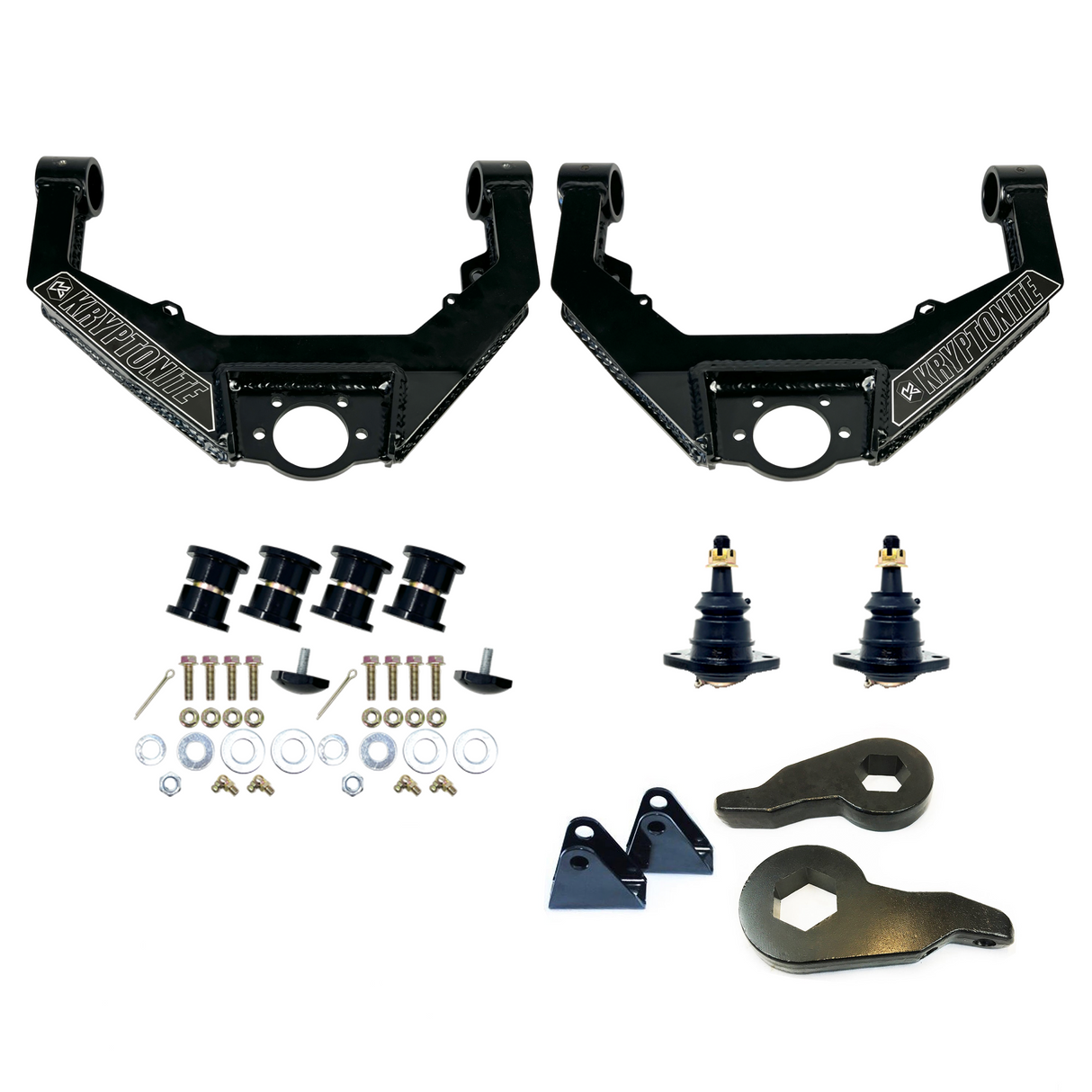 KRYPTONITE STAGE 2 LEVELING KIT WITH SHOCK EXTENSIONS FOR CHEVY/GMC 2001–2010 HD TRUCKS 2002-2009 HUMMER H2