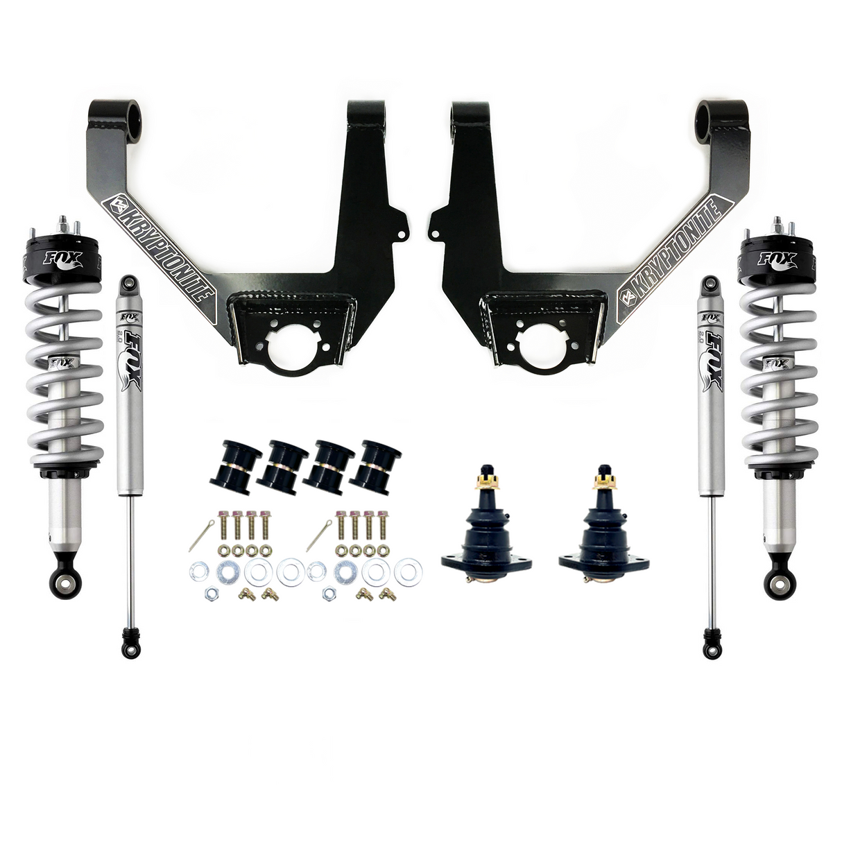 KRYPTONITE STAGE 3 LEVELING KIT WITH FOX SHOCKS FOR 2014–2018 1/2 TON 6-LUG CHEVY/GMC TRUCKS