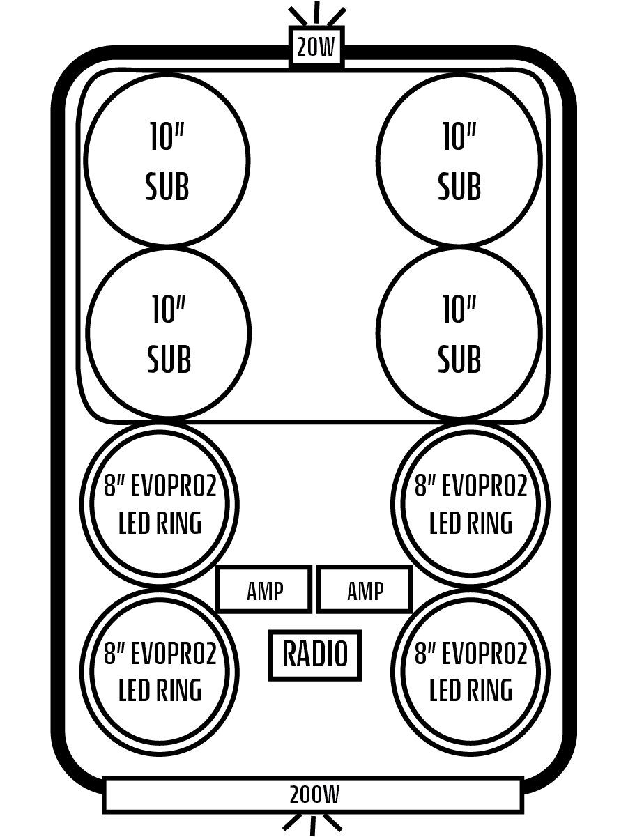 2023+ Kawasaki Teryx KRX 4 1000 Stereo Tops (4-Seat) Kawasaki