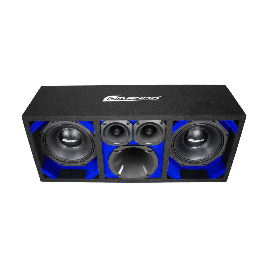 KTPON-208BLACK / DUAL 8" BLUE/BLACK COMANDO