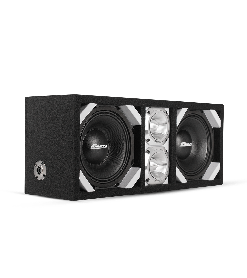 KTPONV2-208WHITE / DUAL 8" WHITE LOADED PORTED BOX + 2 TWEETER Comando Audio Inc.