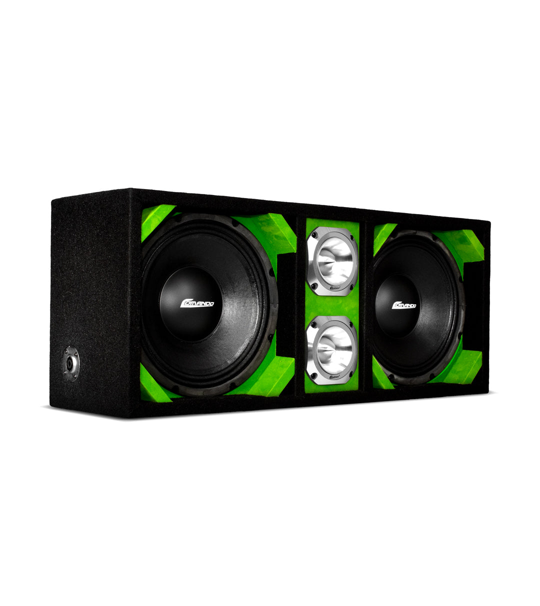 KTPONV2-210LIME / DUAL 10" LIME LOADED PORTED BOX + 2 TWEETER Comando Audio Inc.