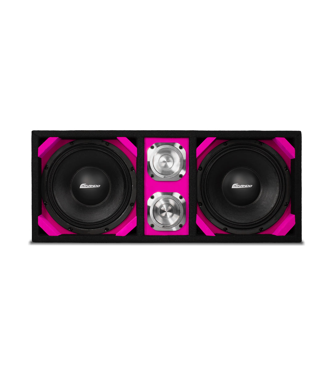 KTPONV2-210PINK / DUAL 10" PINK LOADED PORTED BOX + 2 TWEETER Comando Audio Inc.