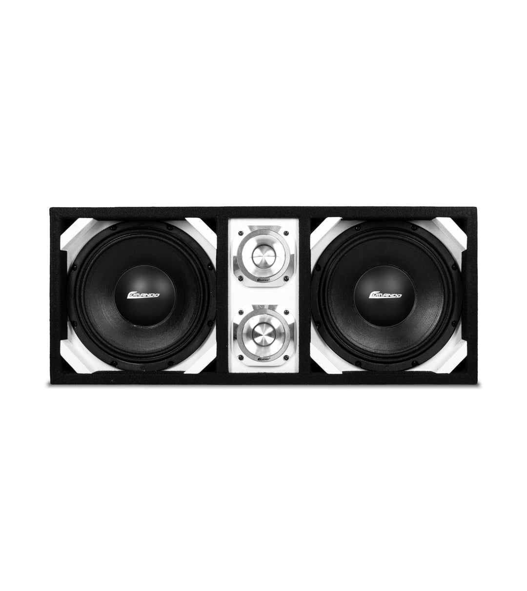 KTPONV2-210WHITE / DUAL 10" WHITE LOADED PORTED BOX + 2 TWEETER Comando Audio Inc.