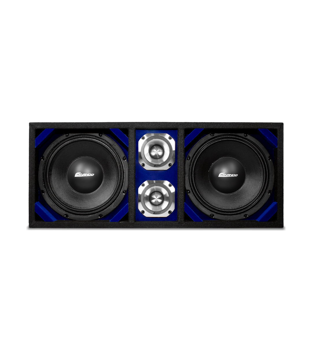KTPONV2-210BLUE / DUAL 10" BLUE LOADED PORTED BOX + 2 TWEETER Comando Audio Inc.