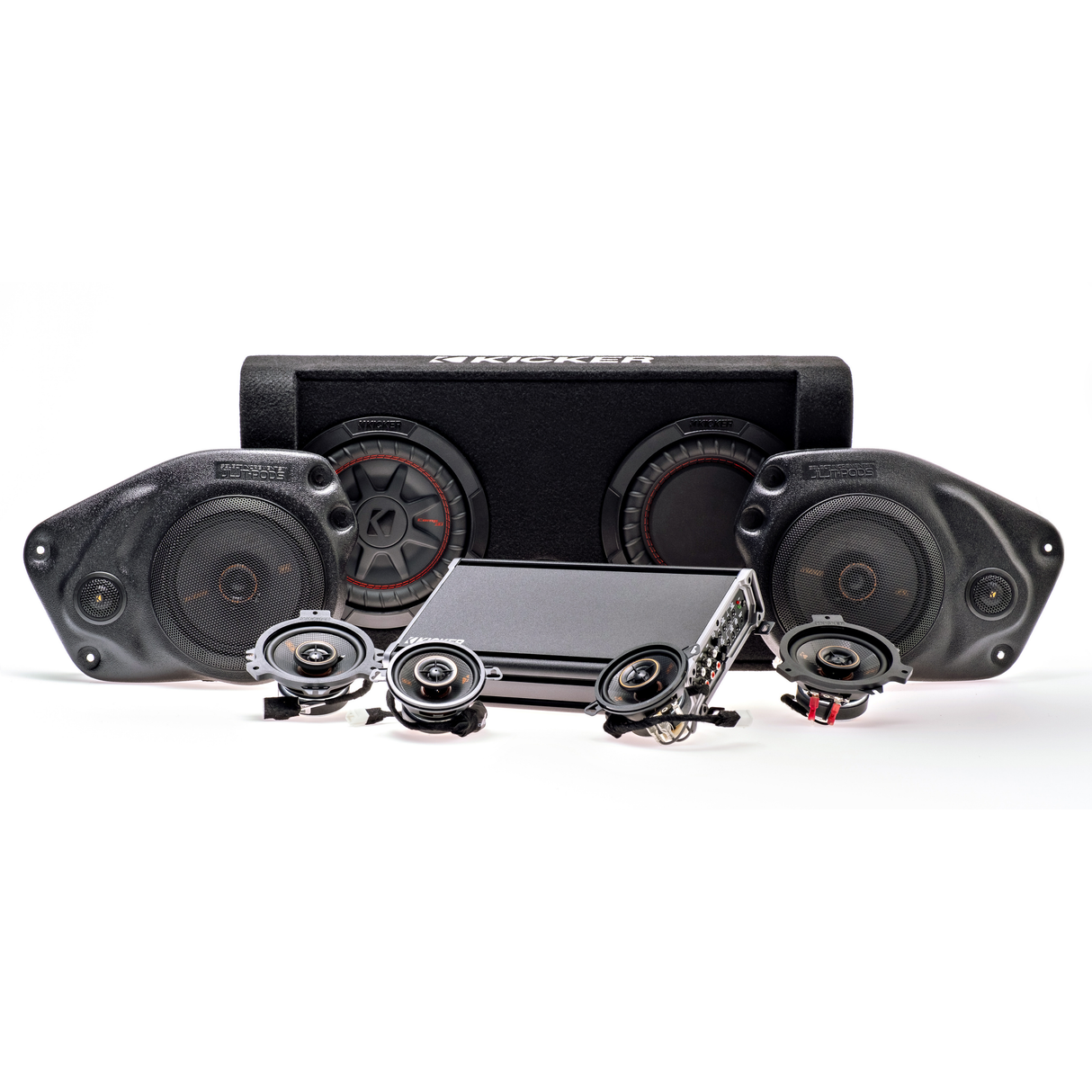 Kicker Plug & Play Full System 5-Channel, 8-Speakers KS, 8" Sub Bundle | '18- '23 JL Wrangler/ '20- '23 JT Gladiator