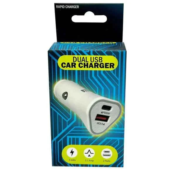 5 Volt 2.1 Amp Type-C + 2 USB Port Car Charger TekShack