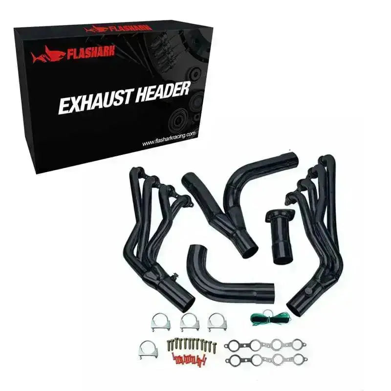 Long Tube Headers & Y-Pipe for 1999-2006 Chevy / GMC Silverado / Avalanche / Sierra 1500 4.8L / 5.3L / 6.0L Vortec with Optional Cold Air Intake Flashark