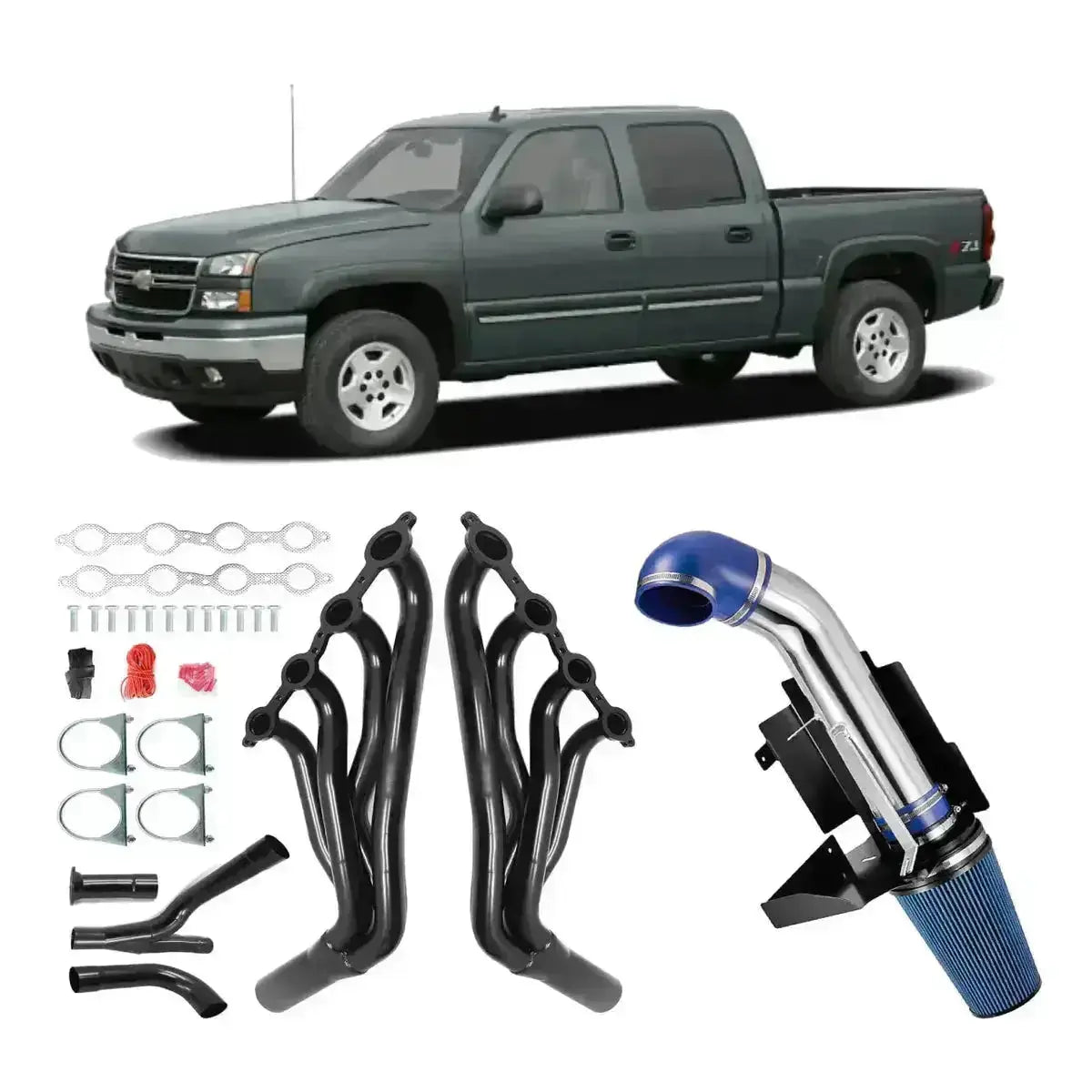 Header for 1999-2006 GMC Sierra 1500 4.8L/5.3L/6.0L with Optional Cold Air Intake Flashark