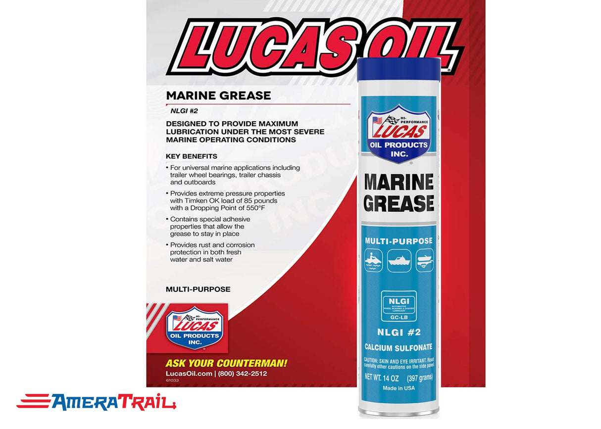 Lucas Marine Grease 14 oz, Multi-Purpose Marine Inspired Grease, 2 Pack
