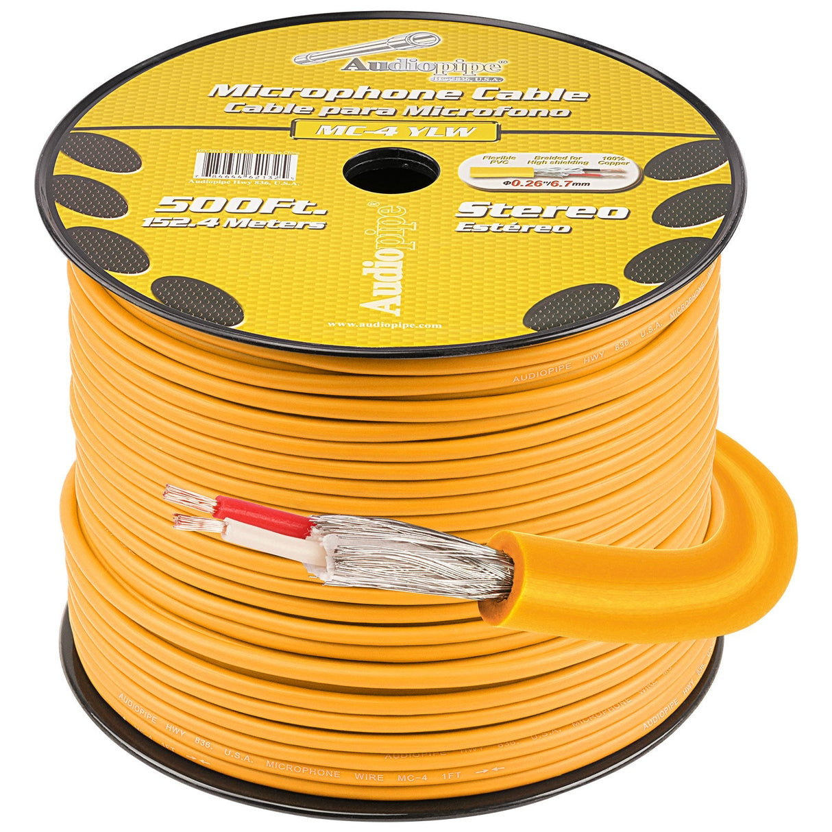 500 Ft Microphone Cable (MC-4 YLW) Audiopipe