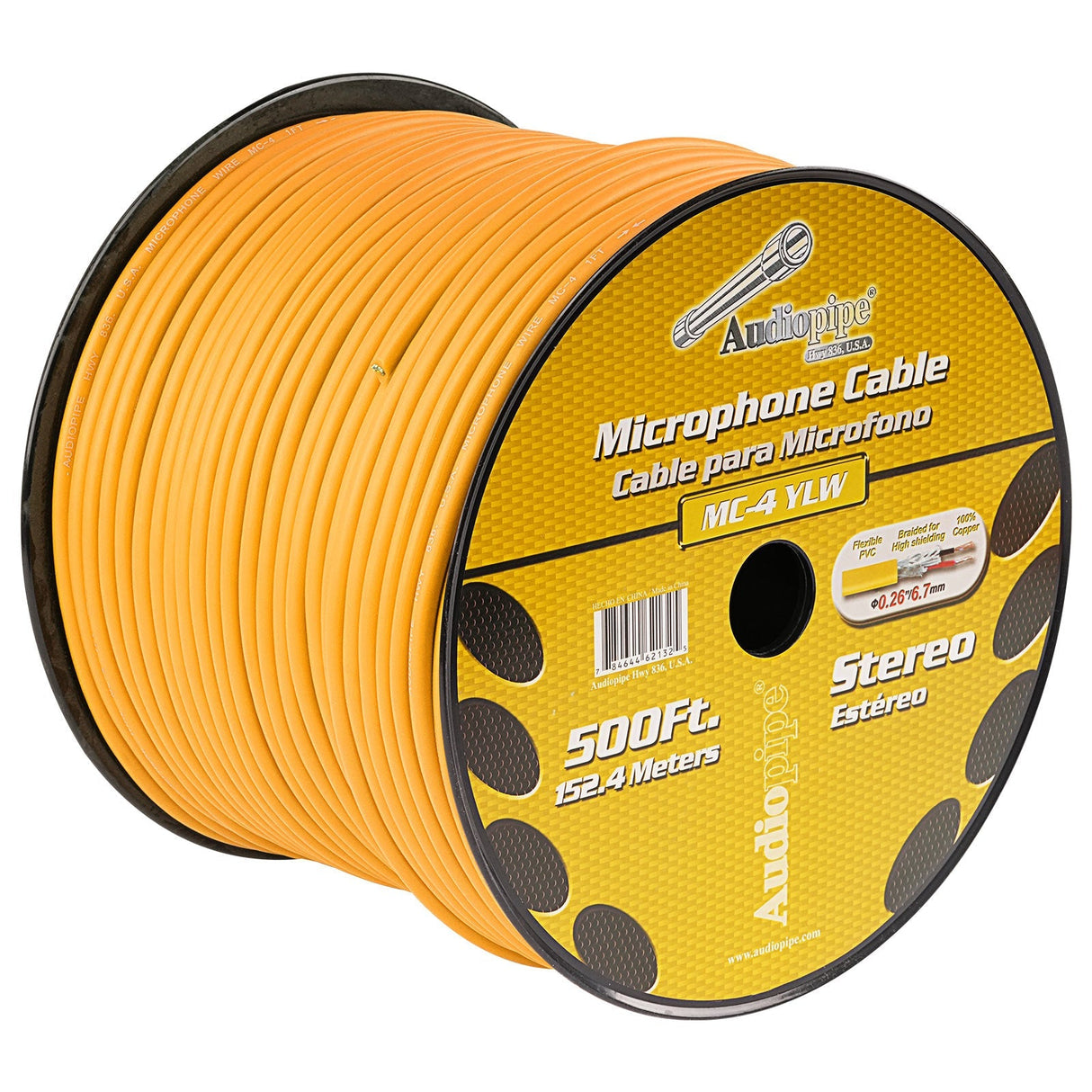 500 Ft Microphone Cable (MC-4 YLW) Audiopipe
