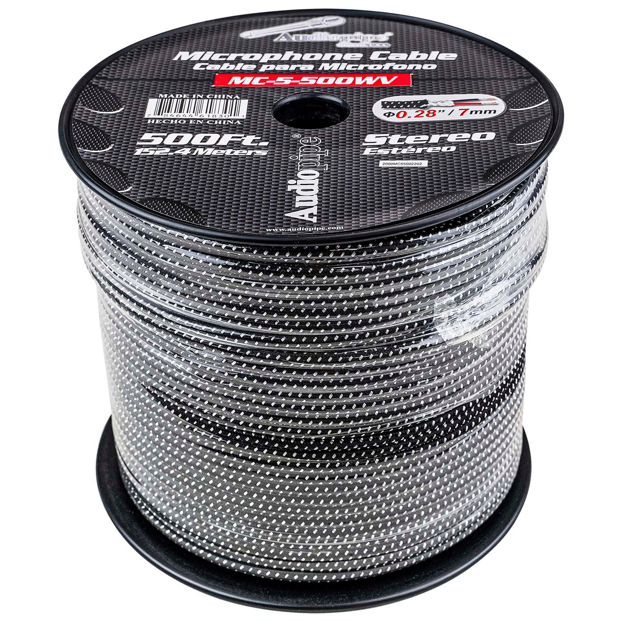500 Ft Microphone Cable with Woven Jacket (MC-5-500WV) Audiopipe