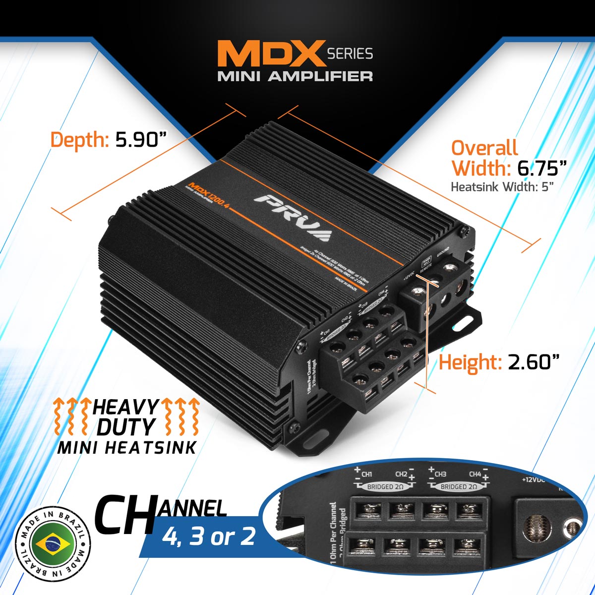 PRV MDX1200.4 1 Ohm Amplifier PRV Audio