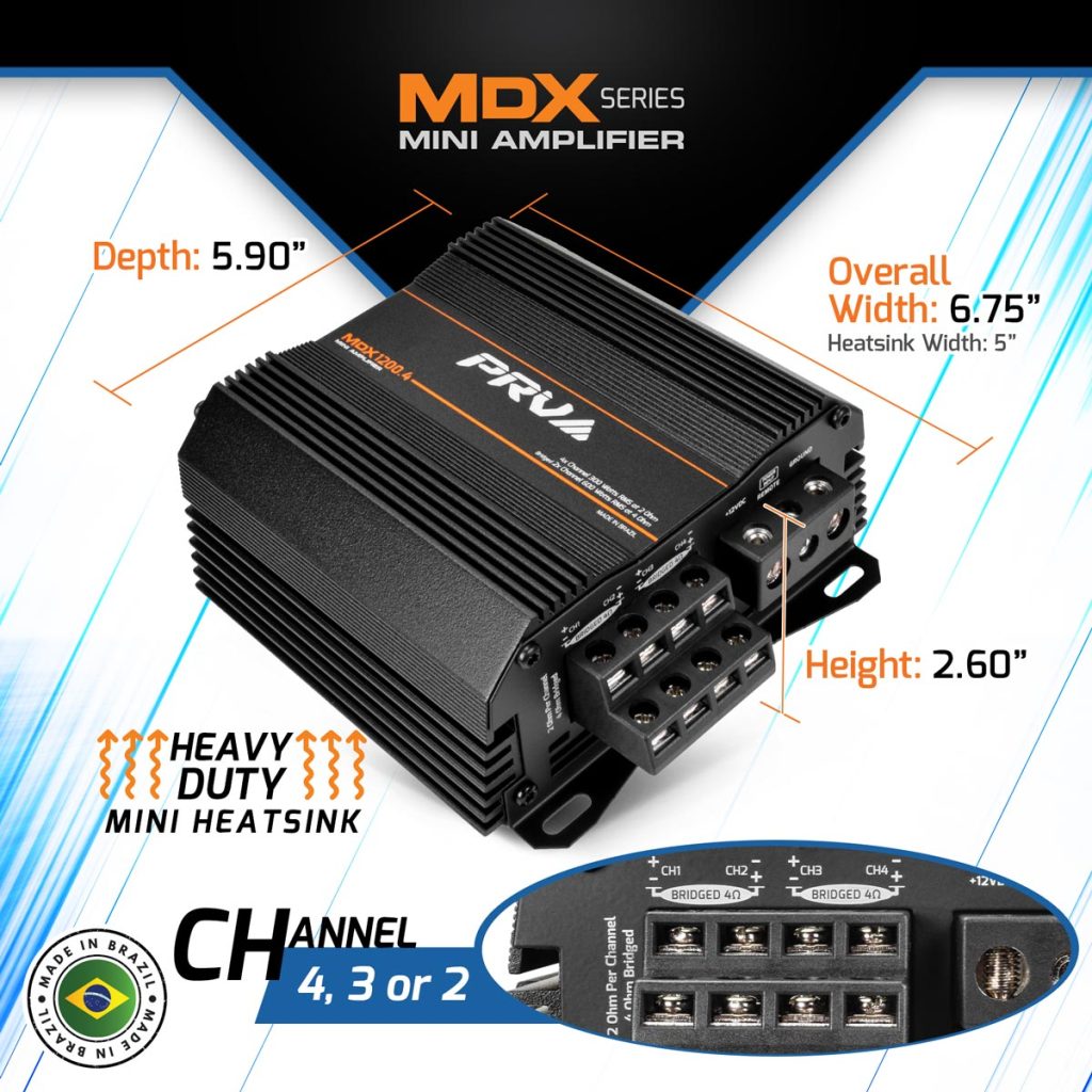 PRV Audio MDX1200.4 4-Channel Full Range Mini Amplifier PRV Audio