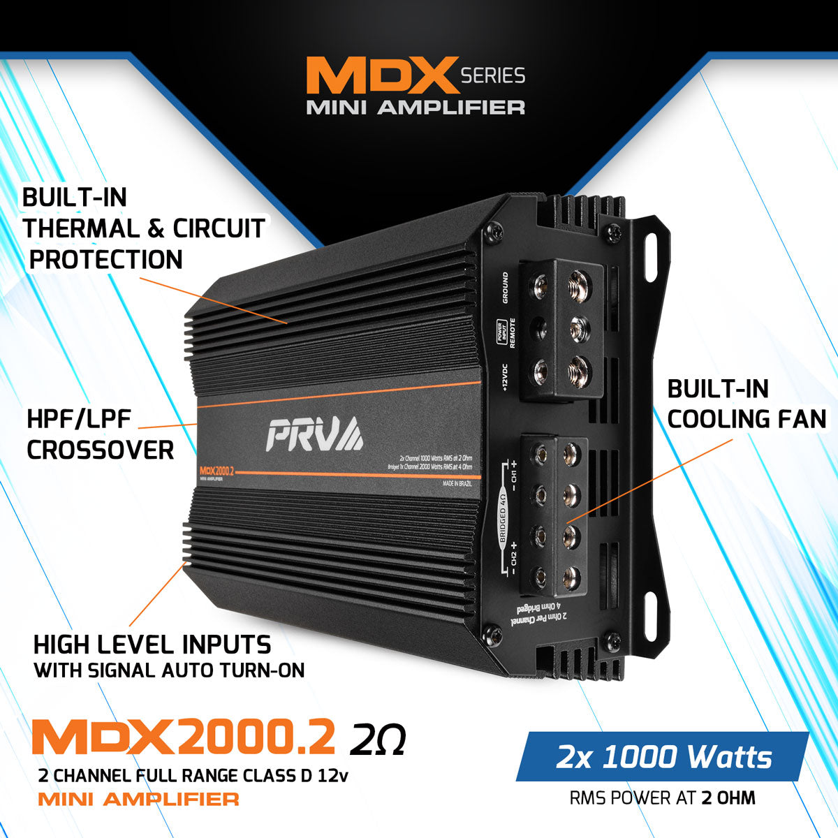 PRV MDX2000.2 2 Ohm Amplifier PRV Audio