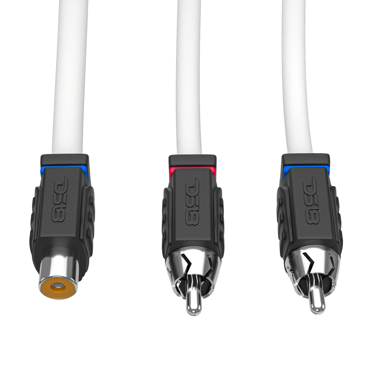 RCA Marine Grade Tinned 100% Copper OFC Y Connector 1 FEMALE to 2 MALE - WHITE