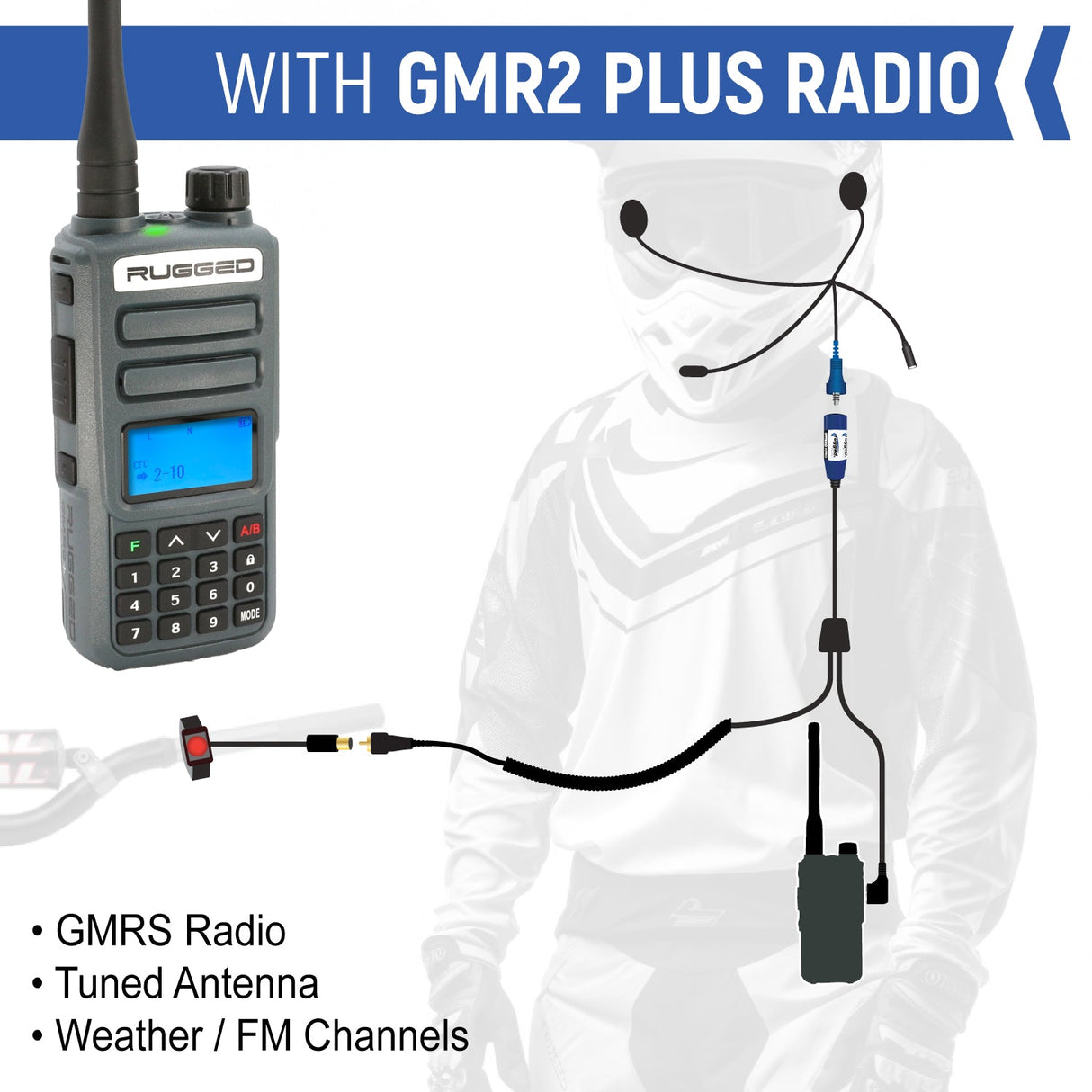 MOTO MAX Complete Motorcycle Communication Kit with Heavy-Duty OFFROAD Cables