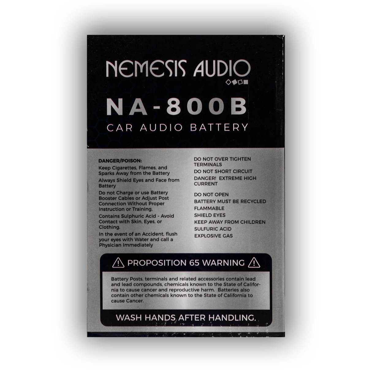 Nemesis Audio NA-800B 35AH 800W AGM Power Cell 12V Battery Nemesis Audio