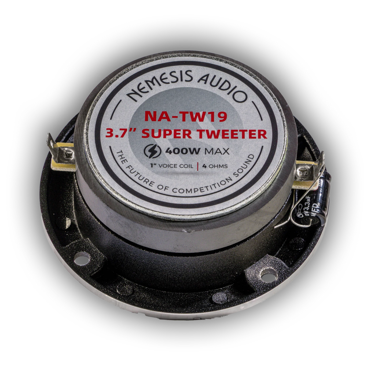 Nemesis Audio NA-TW19 3.7" 200W Pro Aluminum Super Bullet Tweeters with Capacitor Crossover (Pair) Nemesis Audio
