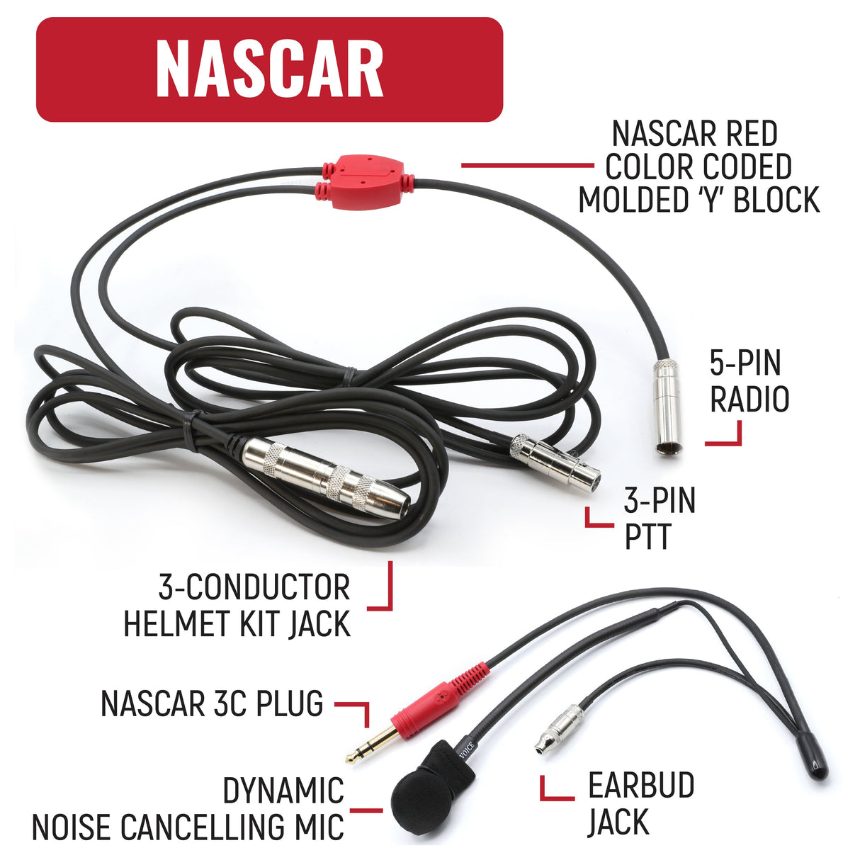 NASCAR Driver Only Racing Communication Kit with R1 Radio