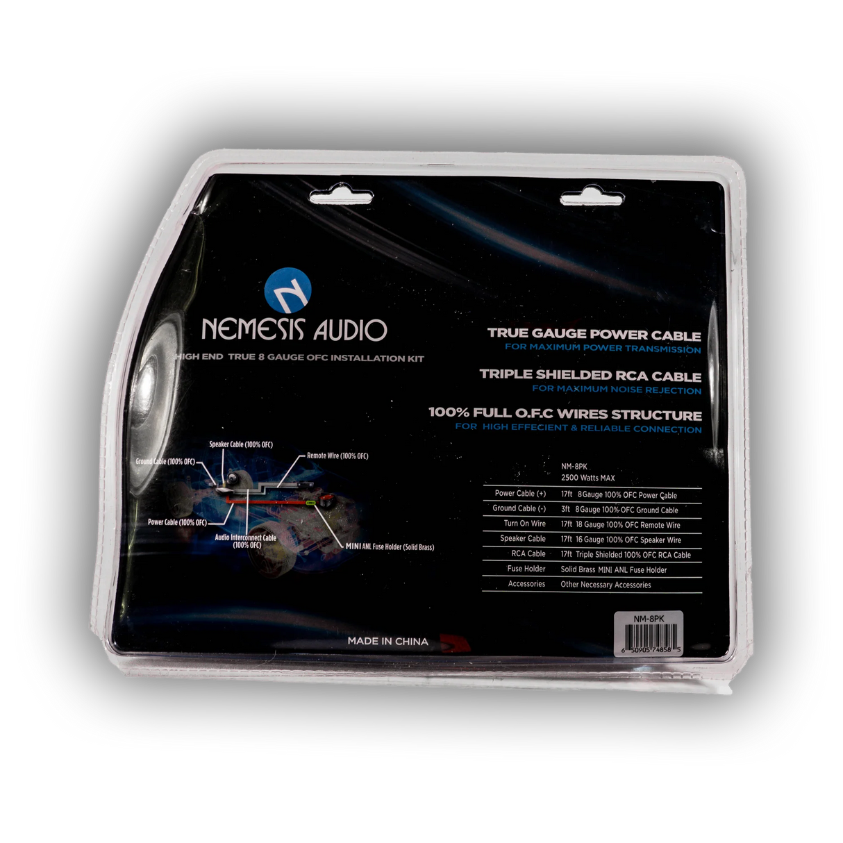 Nemesis Audio NM-8PK 100% OFC 8G Amp Kit Nemesis Audio