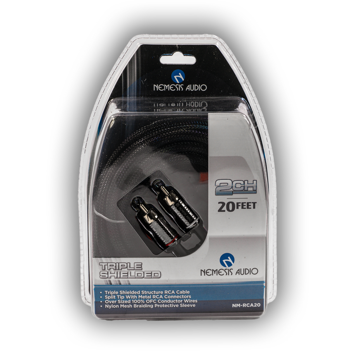 Nemesis Audio NM-RCA20 Triple Shielded Copper RCA Cables - 20 Ft Nemesis Audio