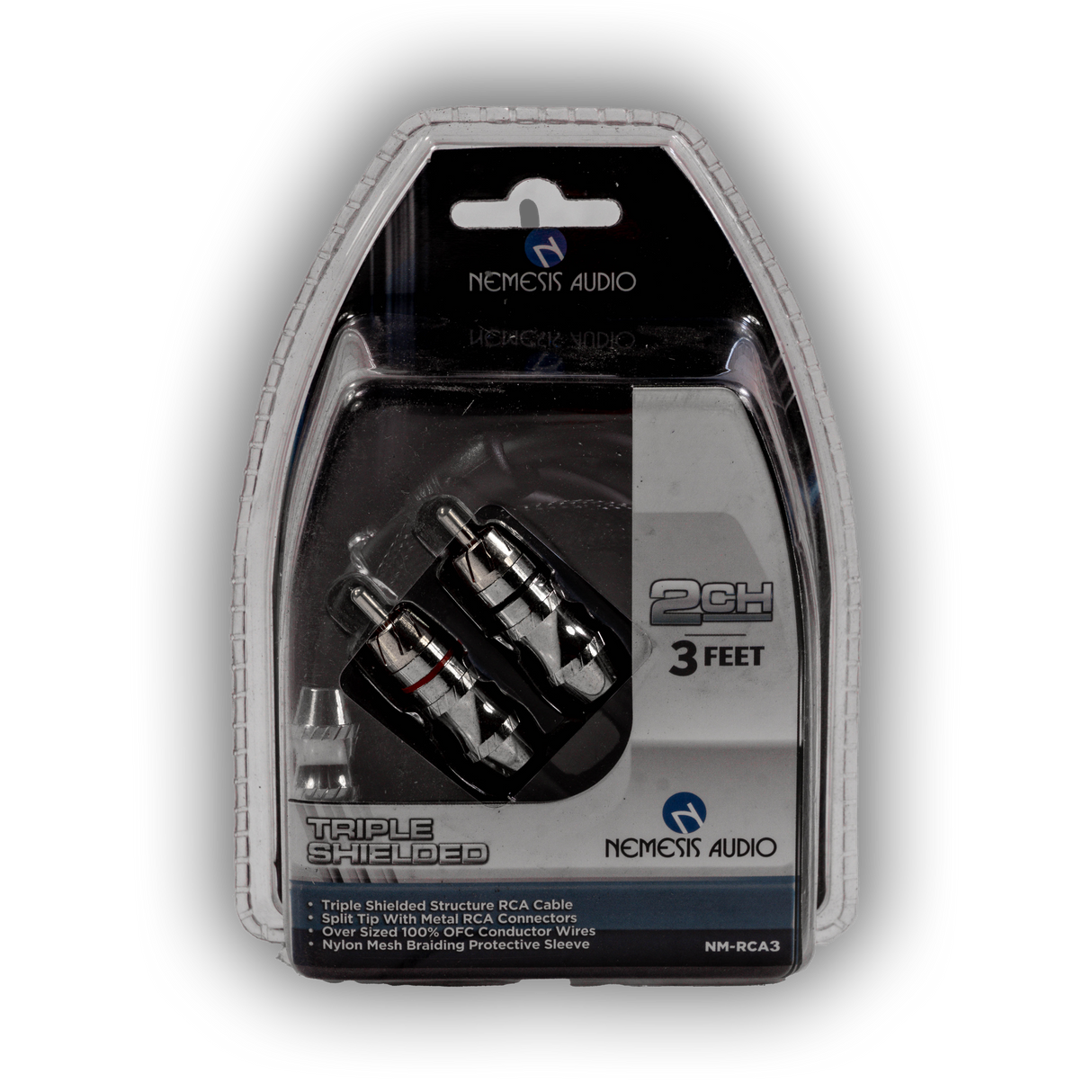 Nemesis Audio NM-RCA3 Triple Shielded Copper RCA Cables - 3 Ft Nemesis Audio